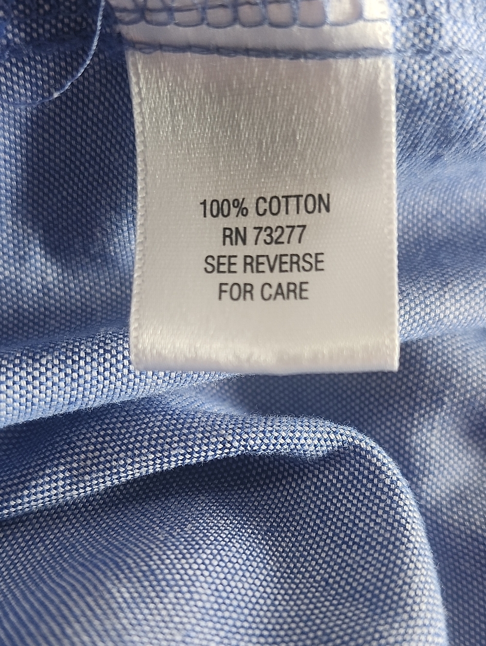 Croft & Barrow, 100% Cotton, Long Sleeved, Button Down, Denim Blue Blouse, L - Picture 7 of 8